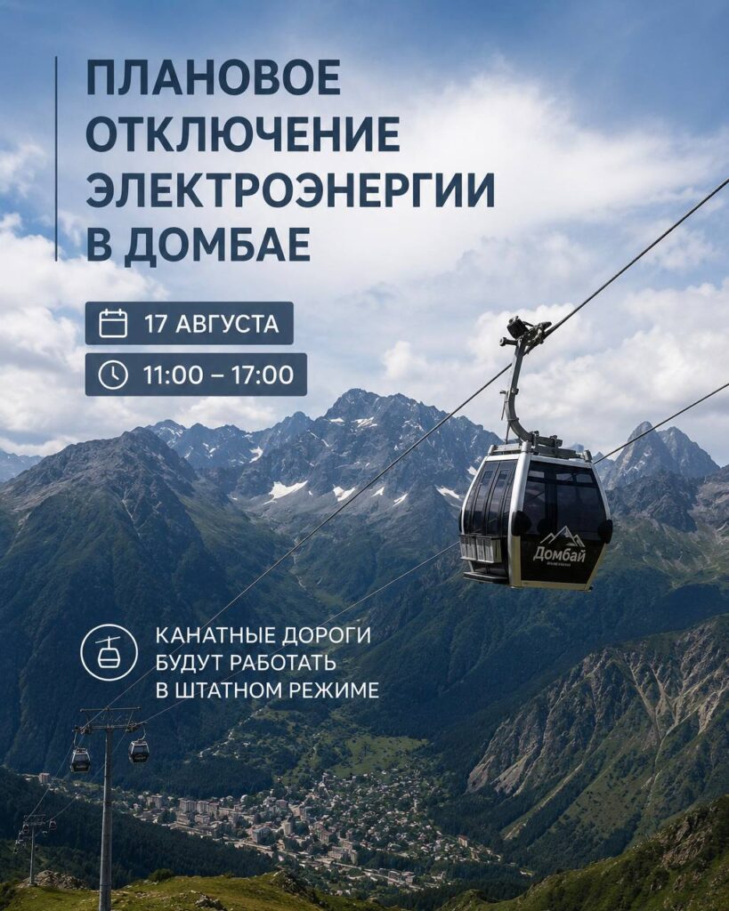 Плановое отключение электроэнергии в Домбае